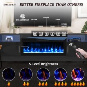 BREEZEHEAT 36-inch electric fireplace, product image 4
