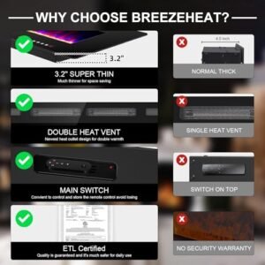 BREEZEHEAT 750-w electric fireplace, product image 2