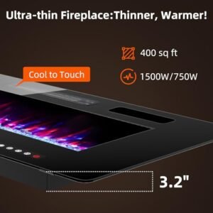 BREEZEHEAT 750-w electric fireplace, product image 7