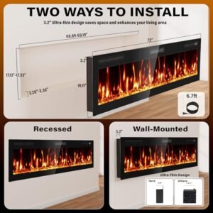 BREEZEHEAT 750-w electric fireplace, product image 7